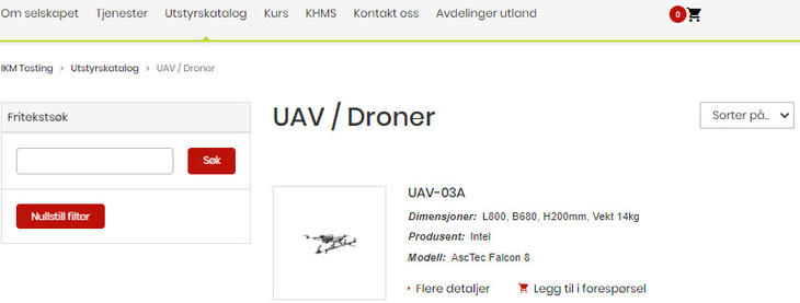 Søkbar produktkatalog_droner